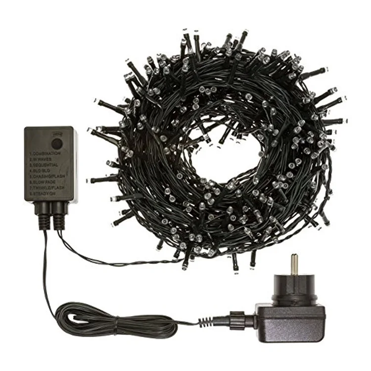 LED light chain 25.5 m, 360 LEDs , green cable, with memory controller