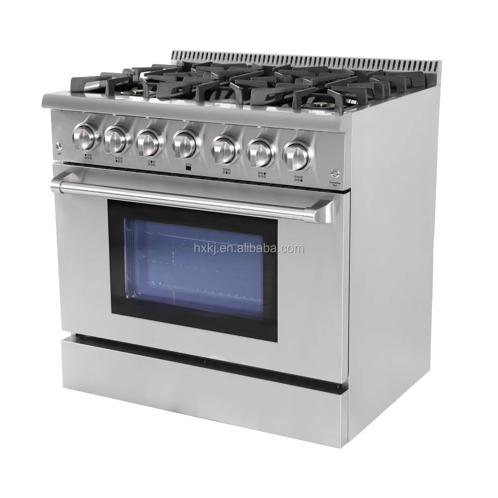 Powerful Combination Dual Fuel Gas Range 110V Electric Stove Oven