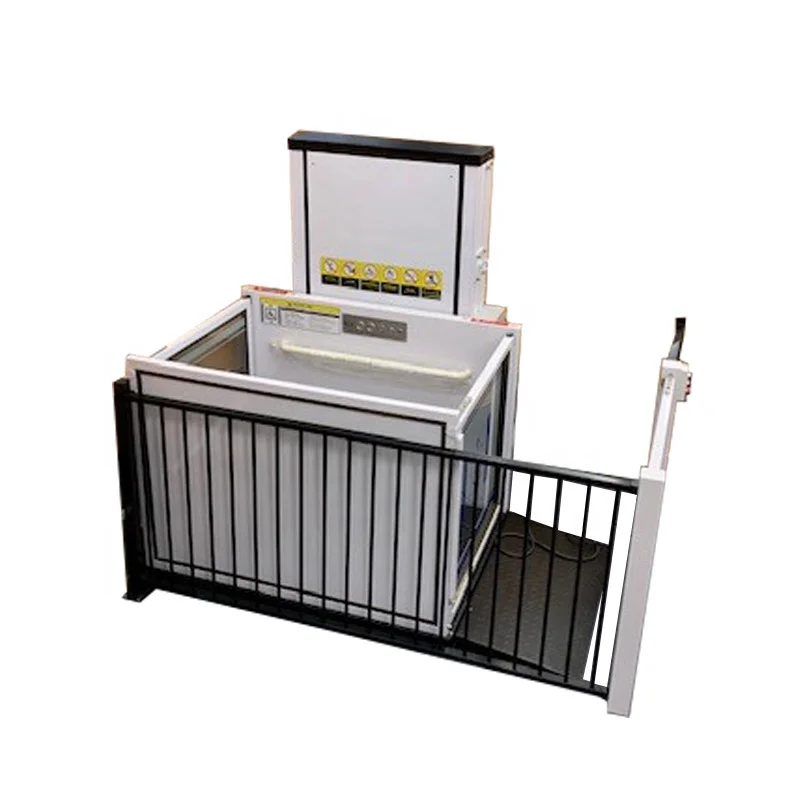 Vertical handicapped platform hydraulic wheelchair lift
