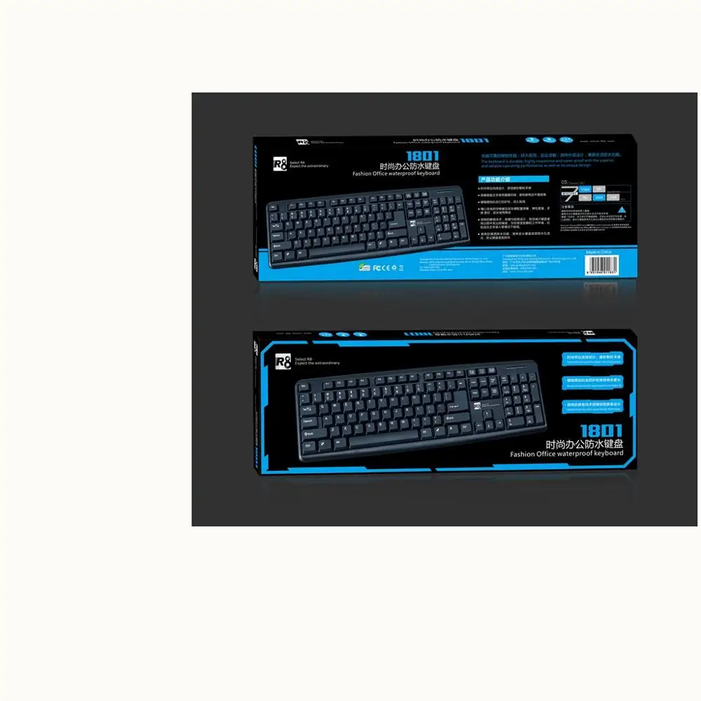 Made in China Wired Office Ergonomics Computer Keyboard Russian/Arabic/French/Spanish/German/urdu label Language Available