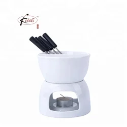 Ceramic Mini Cheese Fondue Warmer Chocolate Fondue Set