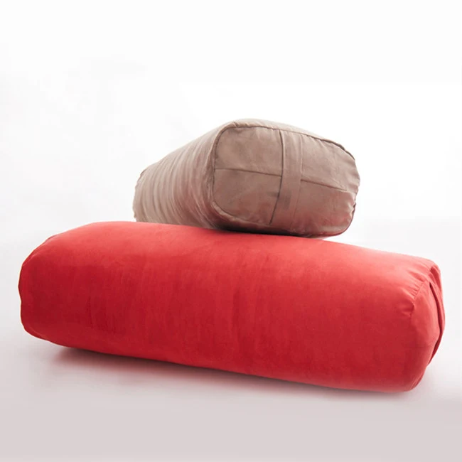 Hot Selling Round Rectangular Shape Organic Yoga Bolster Meditation Pilates Yoga Pillow Buckwheat Cotton Inside