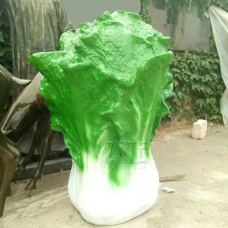 Outdoor giant resin vegetable fiberglass chinese cabbage sculpture