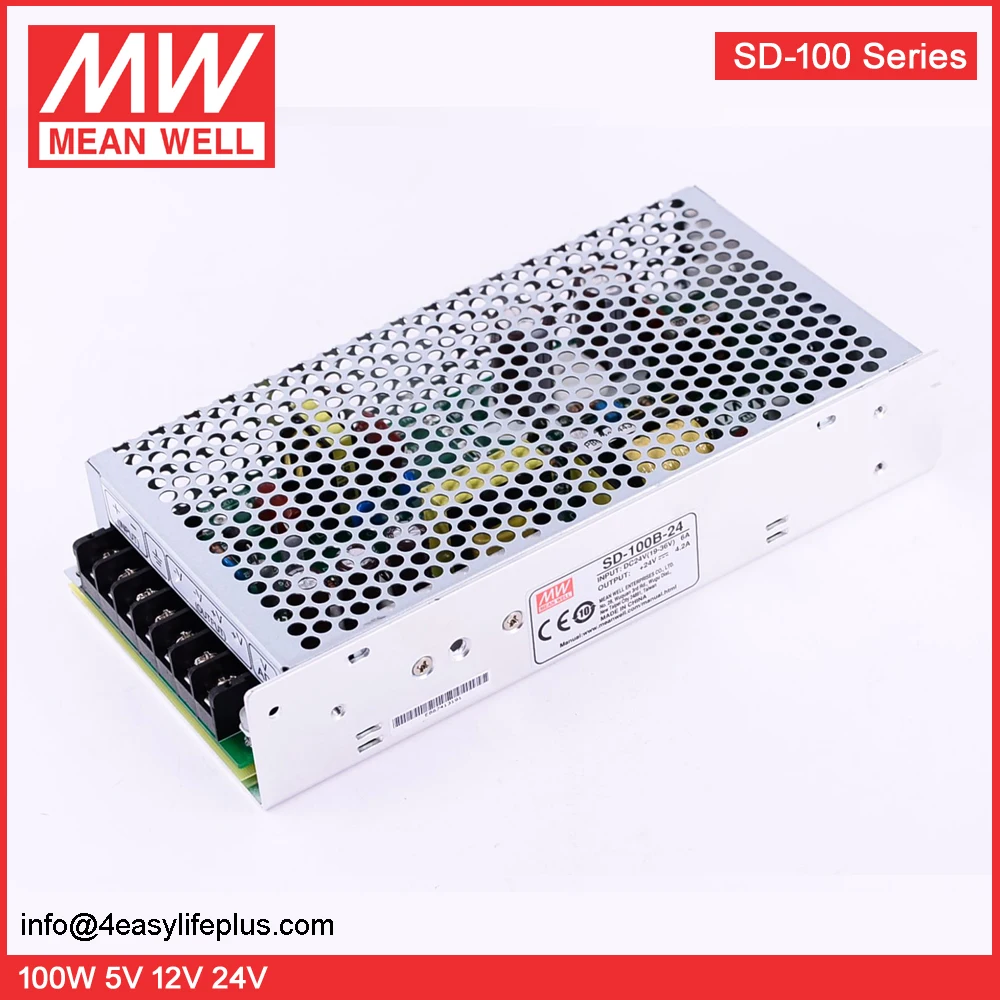 Meanwell 100W 24V DC DC Step Up Converter SD-100B-24