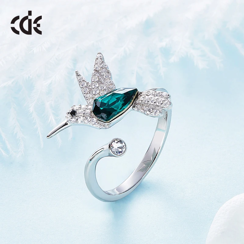 Bague 925 Branded Jewellery Crystal Bird Silver Ring For Women