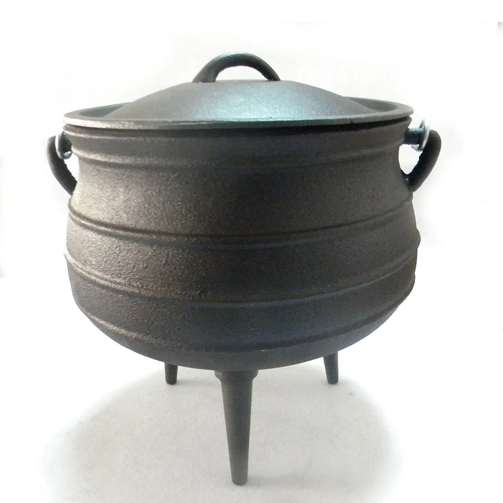 Traditional African Three Legged Pot Outdoor Cauldron Potjie Cast Iron Cooking Pot