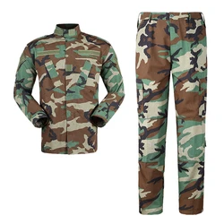 YLD002 Camouflage Army Clothing Combat Hunting Suit BDU Training Jacket Battle Dress Uniform Military Training Combat Uniform