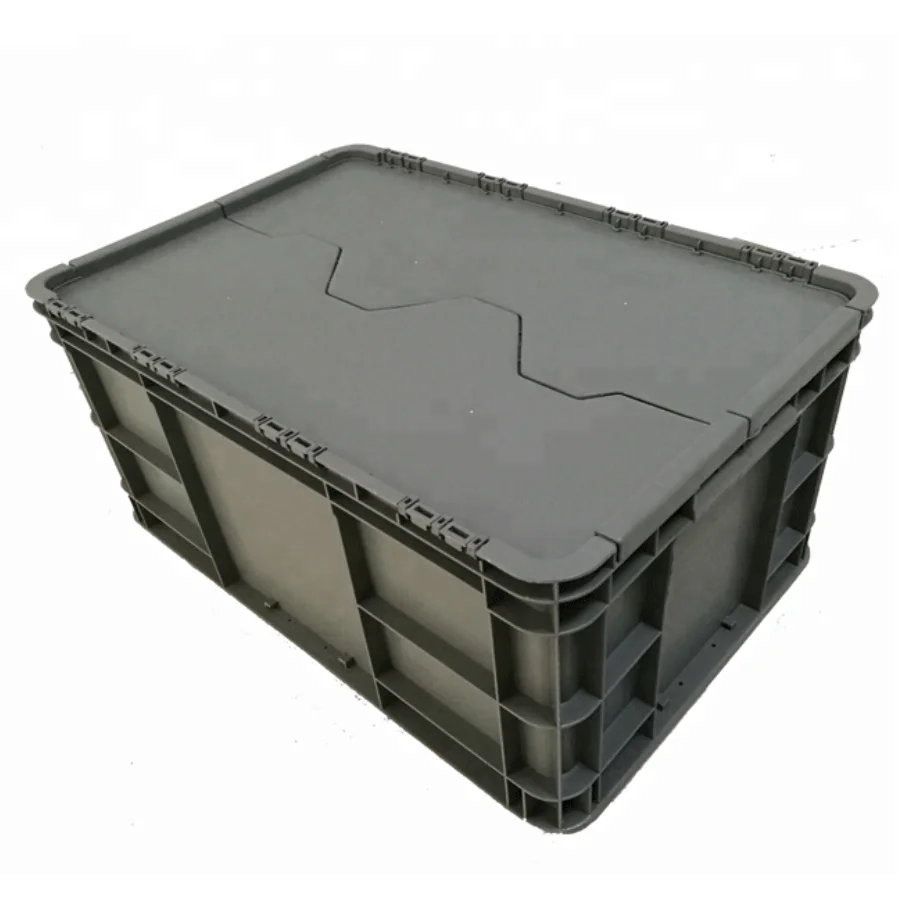 600*400*148mm Attached Lid Plastic Storage Container For Transport