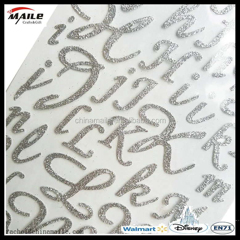 Creative alphabet letter glitter name stickers