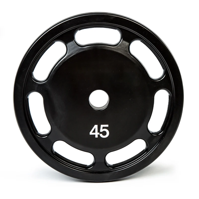 High quality rubber coated gym standard 7 hole weight plate