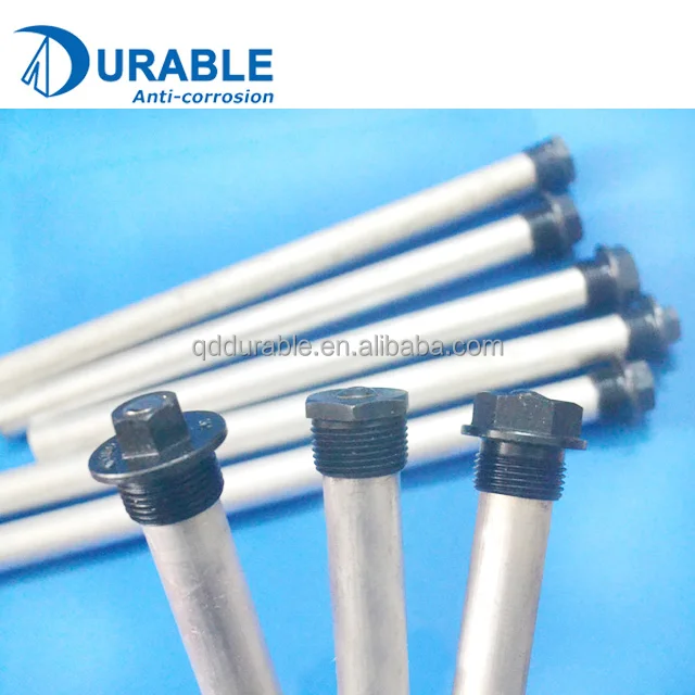 Anti rust water heater parts Magnesium anode rod with hex plug