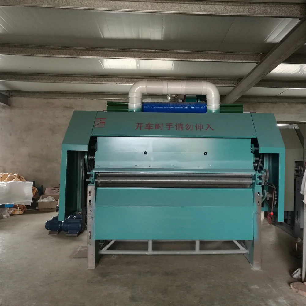 Single cylinder Double doffer polyester fiber carding machine