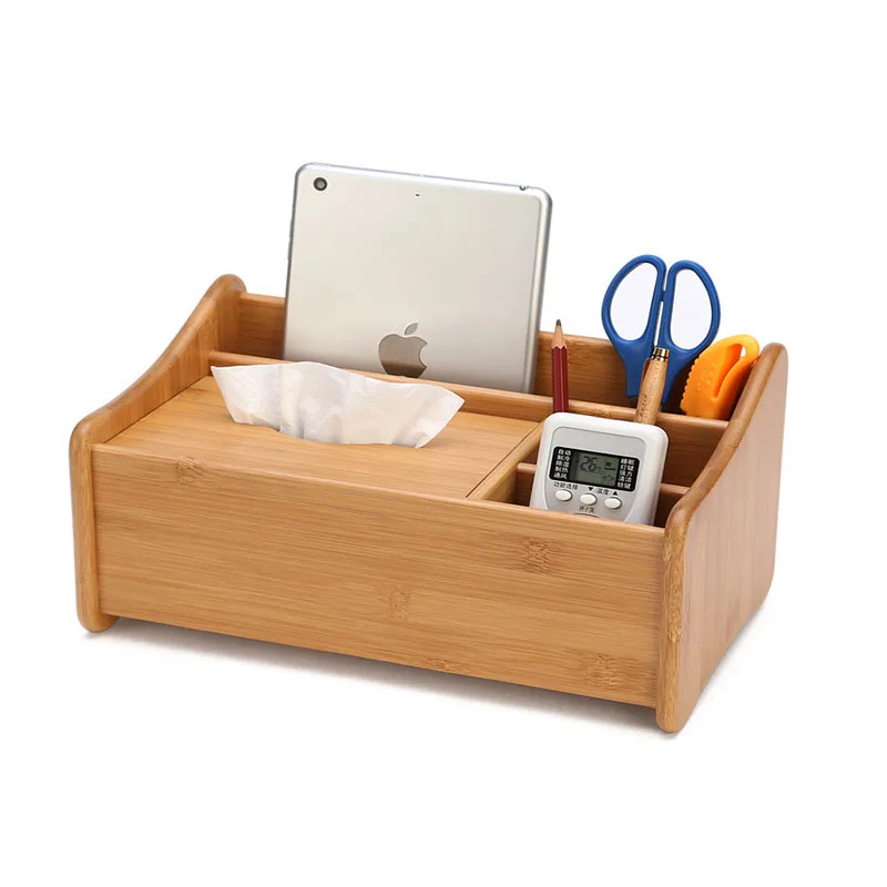 Multipurpose office home desktop tidy stationery items accessories pencil makeup storage organizer with tissue box holder