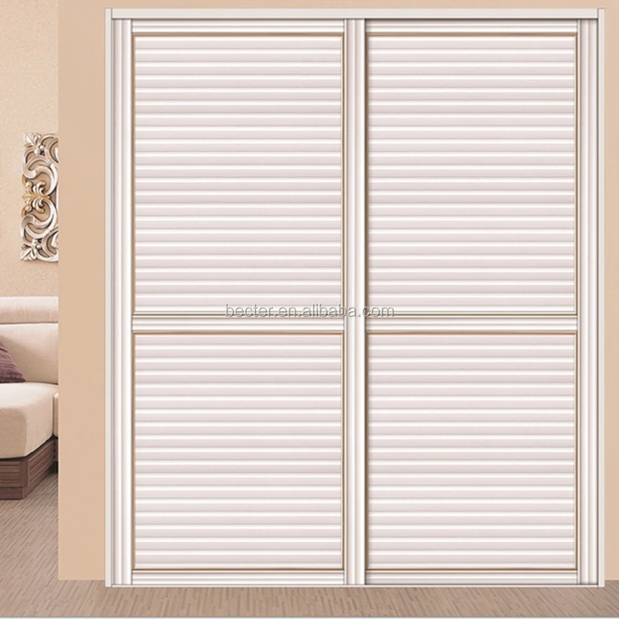 white color PVC door panel for sliding Wardrobe