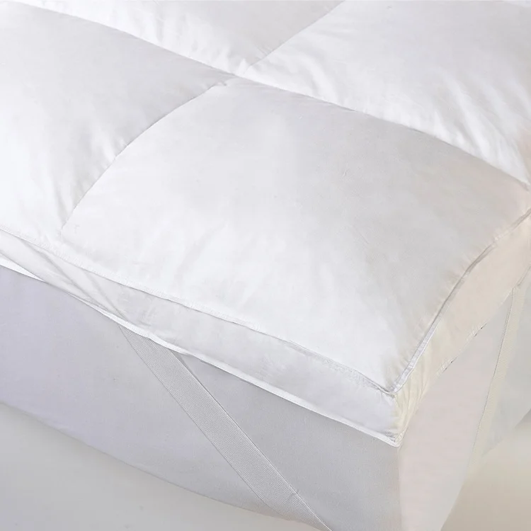 
White Duck Down Feather Bed Mattress Pad Mattress Topper 