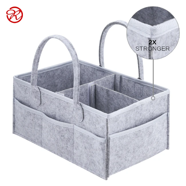 
felt diaper bag custom portable multi-pockets tote baby storage felt diaper caddy organizer 
