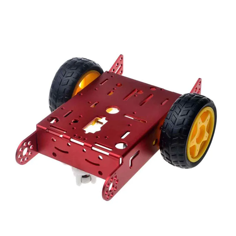 Red High quality Aluminum alloy Chassis 2WD Smart robot car chassis kit For DIY
