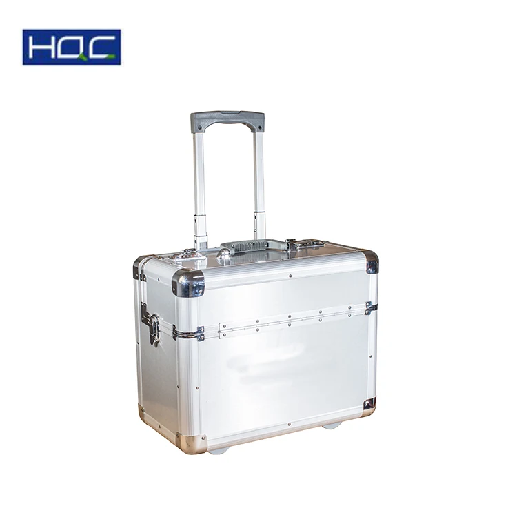 Heavy Duty Utility Aluminum Trunk Transport Road Tool Box Flight Case with Trolley