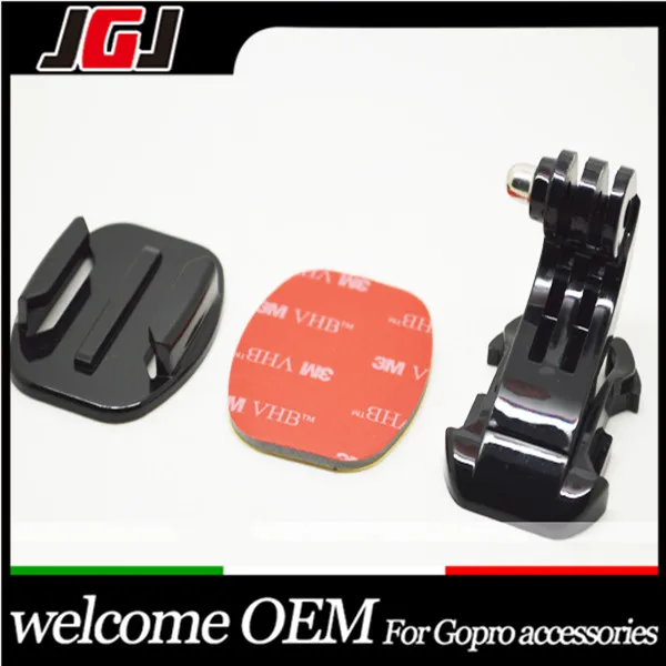 OEM Vertical J-Hook Buckle Mount + Flat Mount + Adhesive Sticker Kit For Gopro 8 7 6 5 Sport Camera Accessories