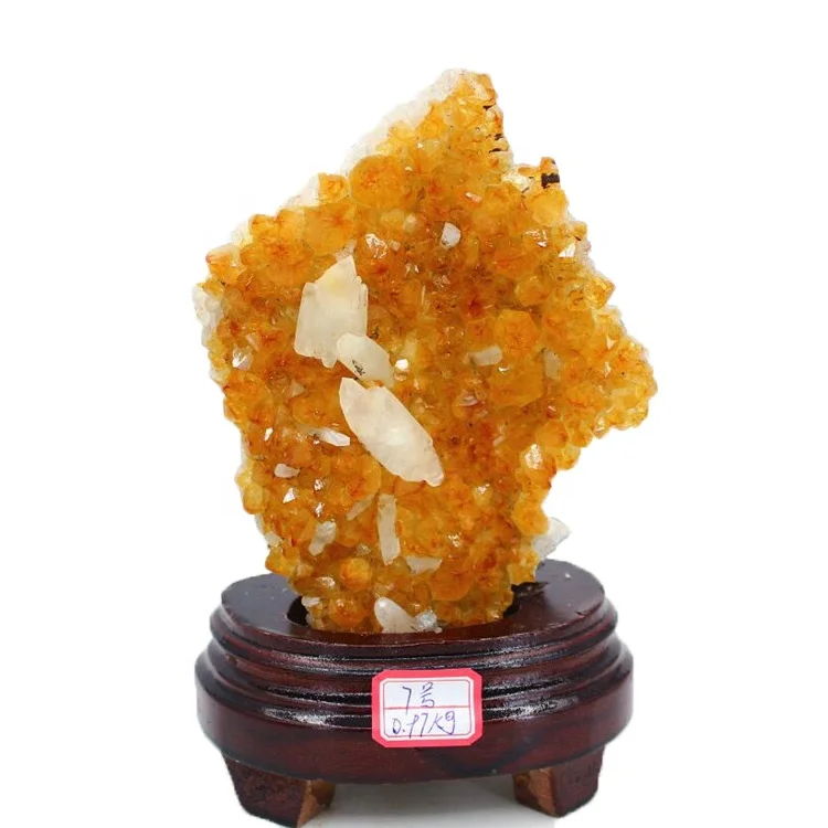 Wholesale Natural Rectangle Citrine Yellow Crystal Cluster For Fengshui