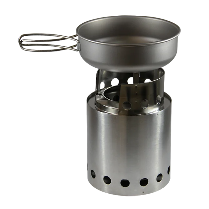 OUTDOOR MINI LIGHTWEIGHT PORTABLE STAINLESS STEEL WOOD BURNING STOVE