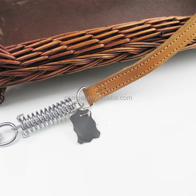 Handle used cattle hide short dog leads double stitched leather dog leash
