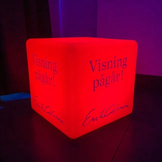2021 New Design modern Illuminated LED Silk Print Cube