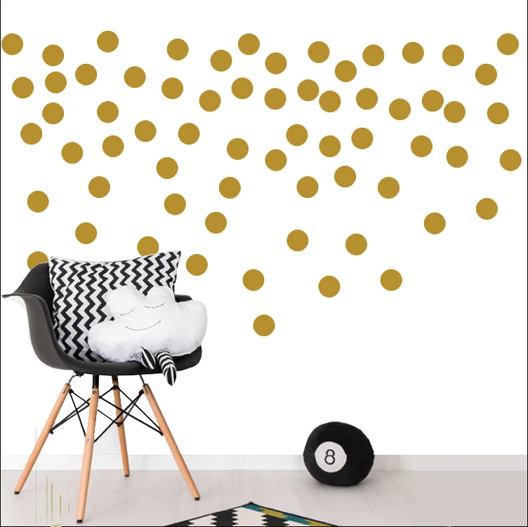 China Wholesale New Product PVC Vinyl Gold Dot Home Decoration bathroom Wall Tile Stickers