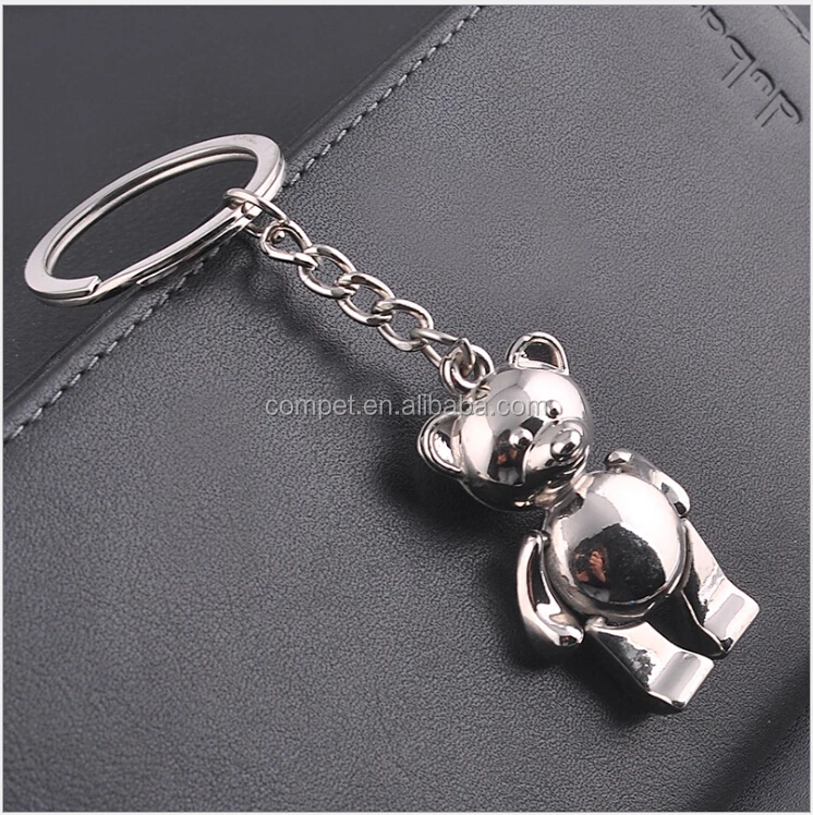 Metal keychain and creative keychain Active bear Teddy bear key chain