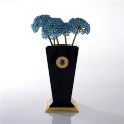 wholesale Custom top quality decorative rectangular k9 crystal vase