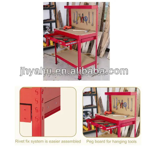 High Quality 100kg Loading Workbench Work Table With Perforated Panel And Drawer