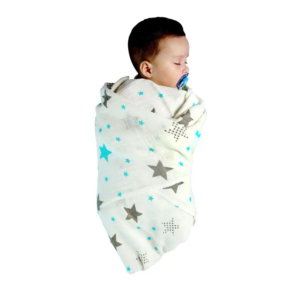 Wholesale cotton or bamboo baby muslin swaddle blanket