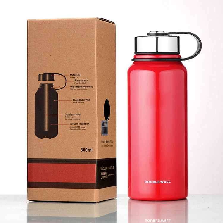 Custom Logo Outdoor Large Capacity Sports Stainless Steel Water Bottle