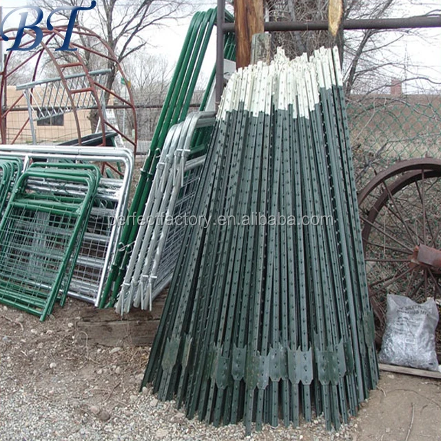 
chinese supplier cheap galvanized & PVC metal green black t-post/y-post/star picket 