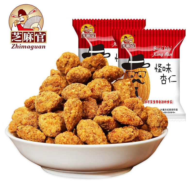 
Zhimaguan Brand Spicy Flavor Chinese Almond Nuts Snack in 75g bag 