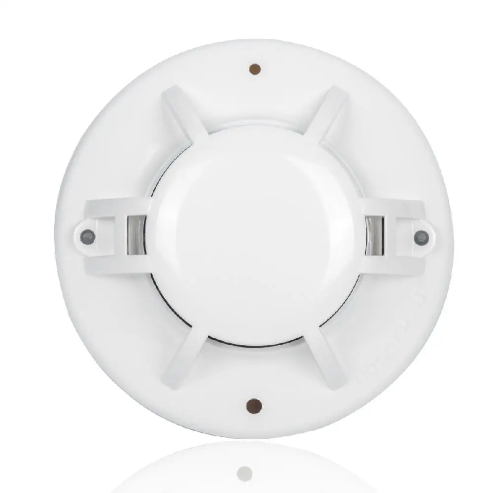 12V 24V DC 2-Wire Smoke Detector, Wired  Plastic Cover Optic-Electronic Fire Alarm Smoke Detector With Relay