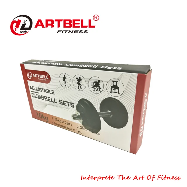 Nantong 10kg 22 lbs Black Paint Chrome Dumbbell Set