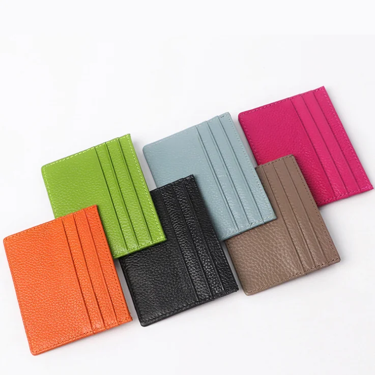 
Hot Selling Genuine leather Super Thin Compact Wallet Credit Card Holder 