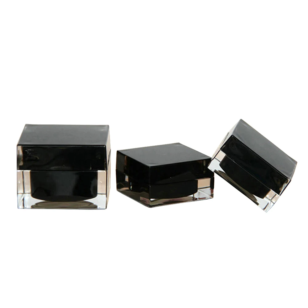 1 oz Acrylic Clear Square Cosmetic Cream Jar For Face Cream