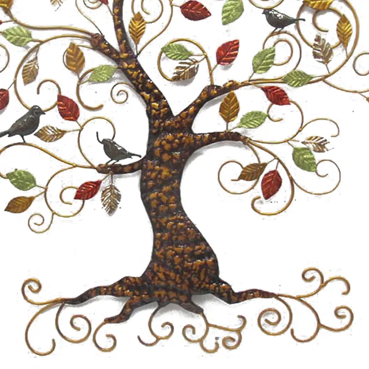 Outdoor large wrought iron wall art metal trees sculptures