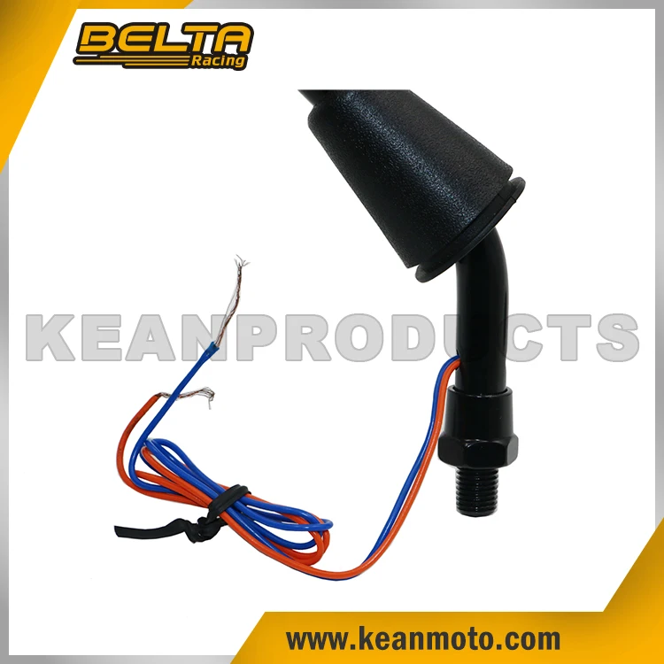 
Universal Black Motorcycle Rearview Mirror With Light & E-Mark Certification 