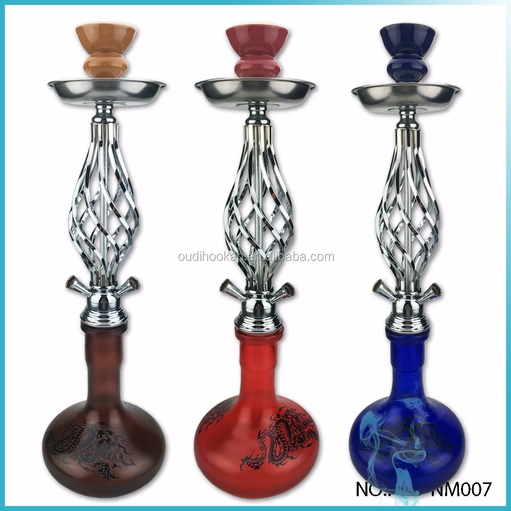 Оптовая продажа золотой кальян роскошный дизайн Китай Средний акрил обычный металлический