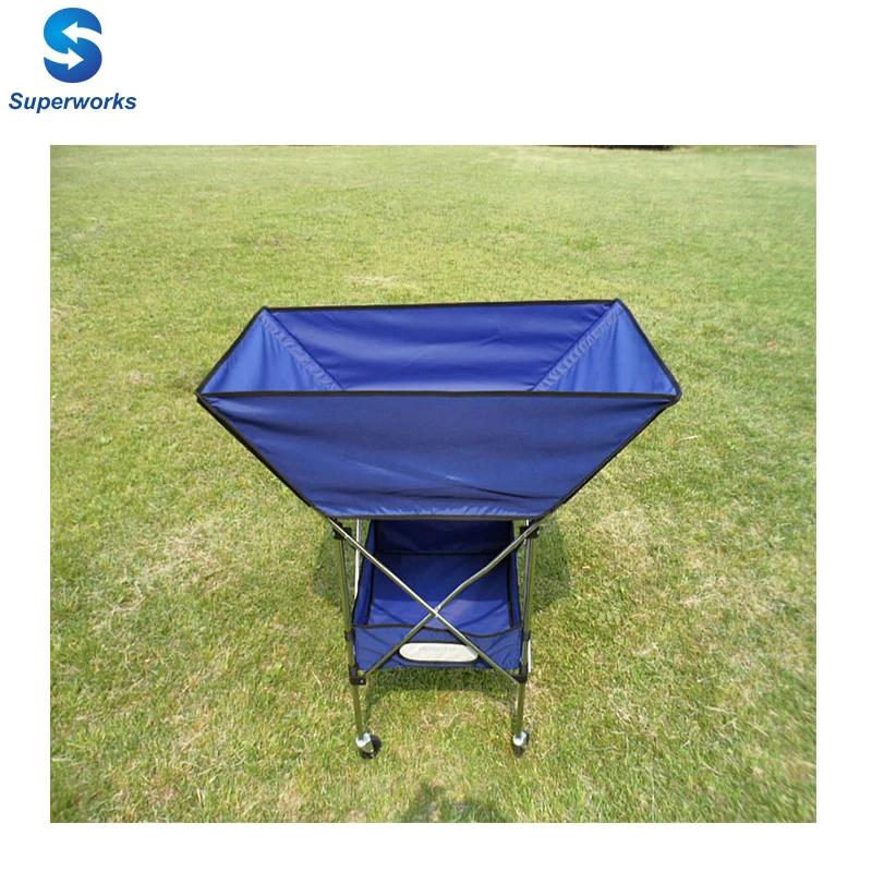 foldable basketball carrier trolley 4 wheels portable basketball ball cart