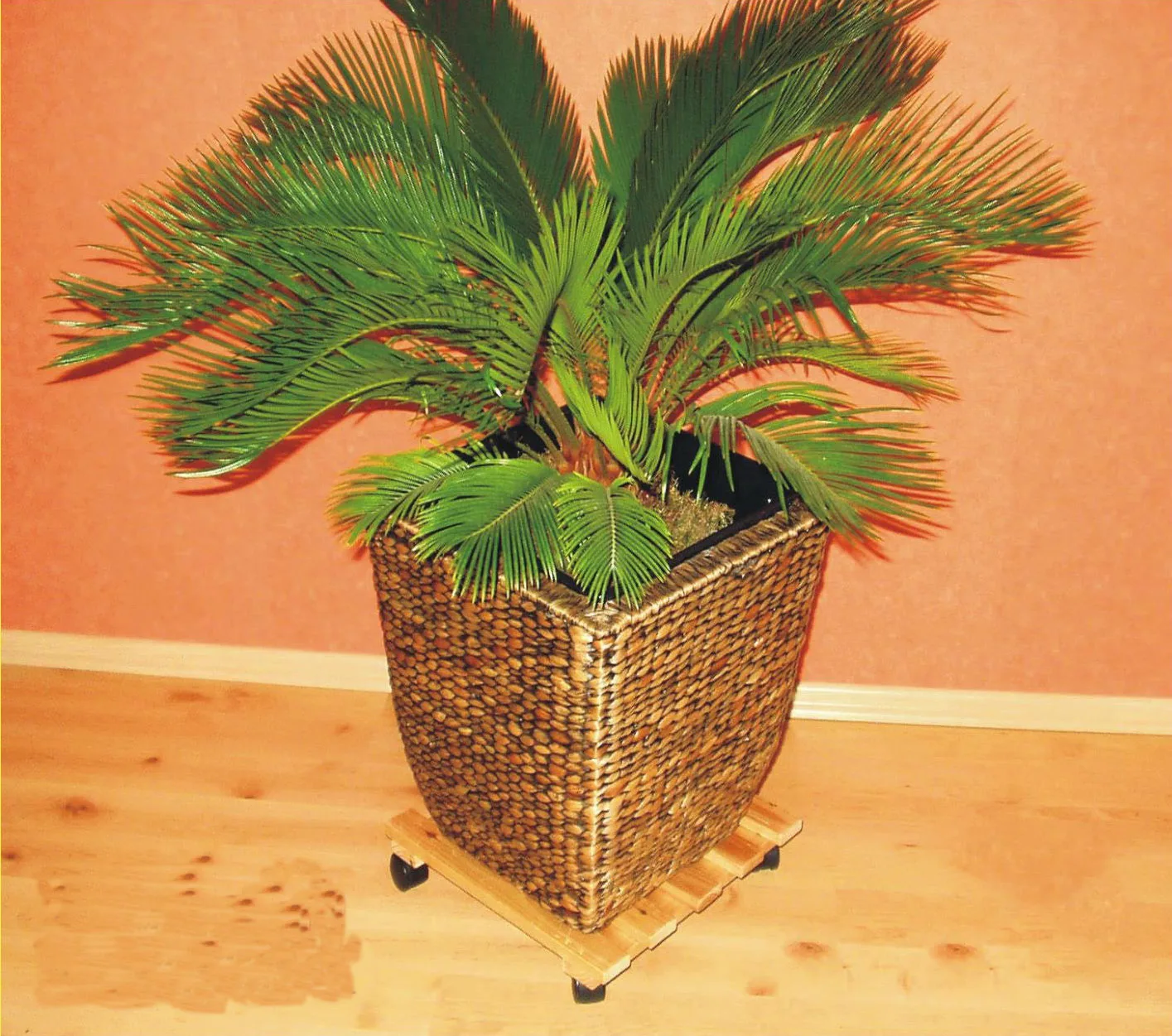 
Home garden outdoor decor wood flower pot stand mat with wheel 