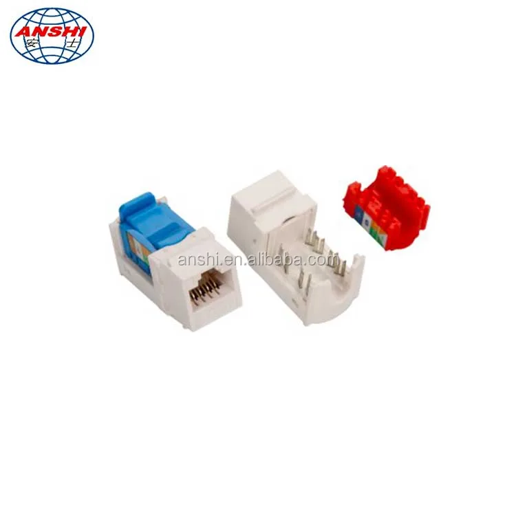 ANSHI Network CAT6 90 Degree UTP Toolless Wall Jack RJ45 Keystone Jack