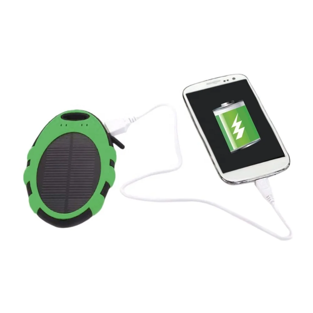 
China 2019 new Waterproof portable solar charge 5000mah cell phone battery charger power bank 