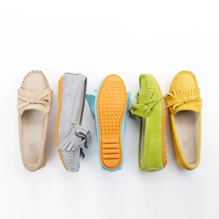 Customized Genuine Leather Penny Loafers Flats Oxford Casual Moccasin Indoor Outdoor Women Shoes