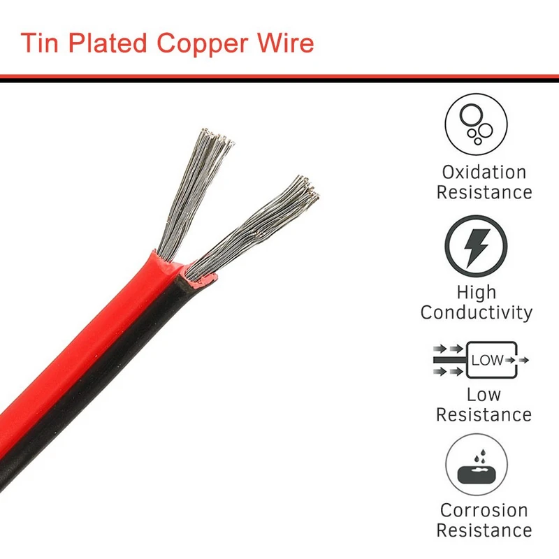 AWM UL2468 16 Gauge AWG 2 Conductor Electrical copper Wire For LED Strip Extension