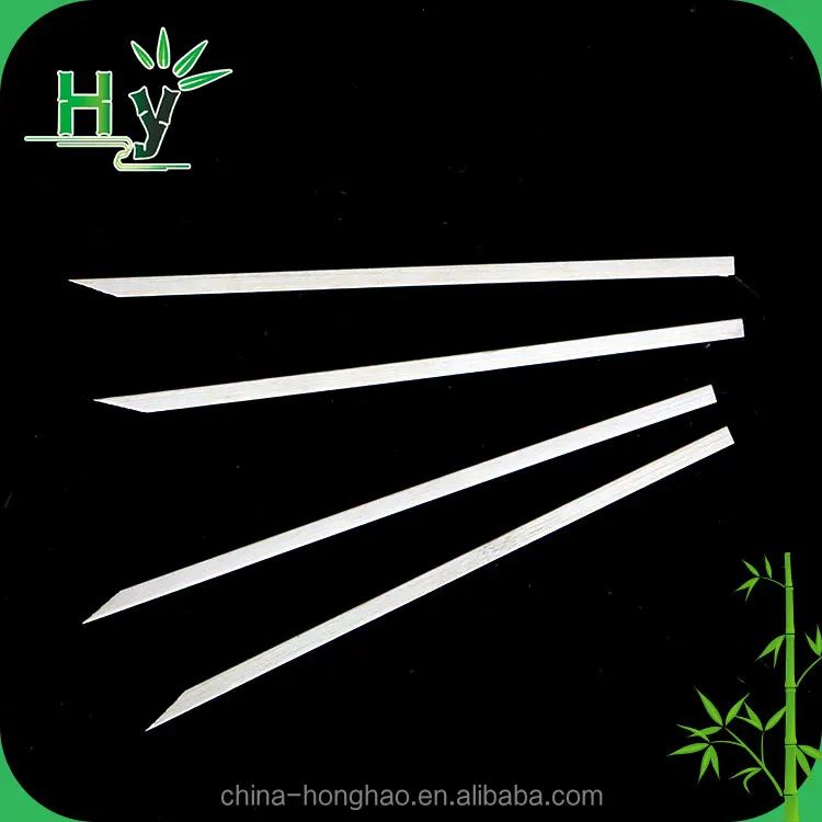 Flat bamboo stick for barbecue stainless steel rotating bbq skewer