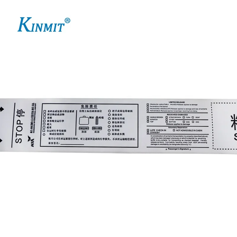 Factory Selling Airport Luggage Labels Thermal Adhesive Luggage Tag Baggage Tag